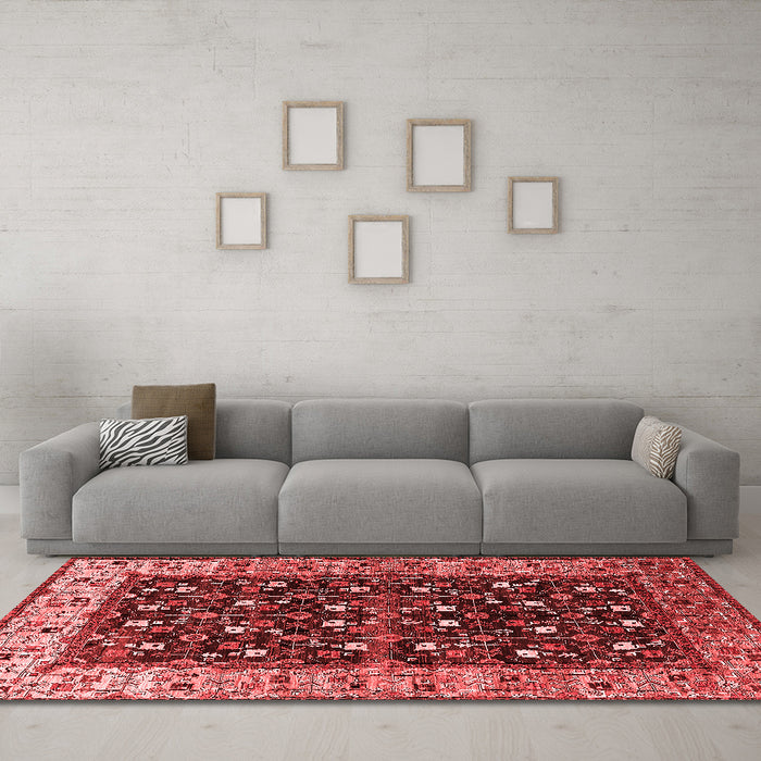 Industrial Red Washable Rugs