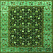 Square Oriental Green Industrial Rug, urb1583grn