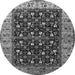 Round Oriental Gray Industrial Rug, urb1583gry