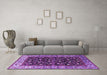 Machine Washable Oriental Purple Industrial Area Rugs in a Living Room, wshurb1583pur