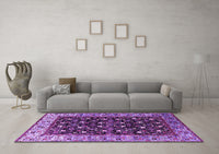 Machine Washable Oriental Purple Industrial Rug, wshurb1583pur