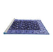 Sideview of Machine Washable Oriental Blue Industrial Rug, wshurb1583blu