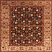 Square Oriental Orange Industrial Rug, urb1583org