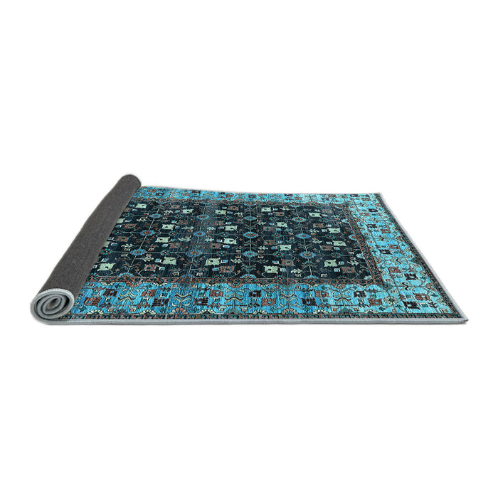 Sideview of Oriental Light Blue Industrial Rug, urb1583lblu