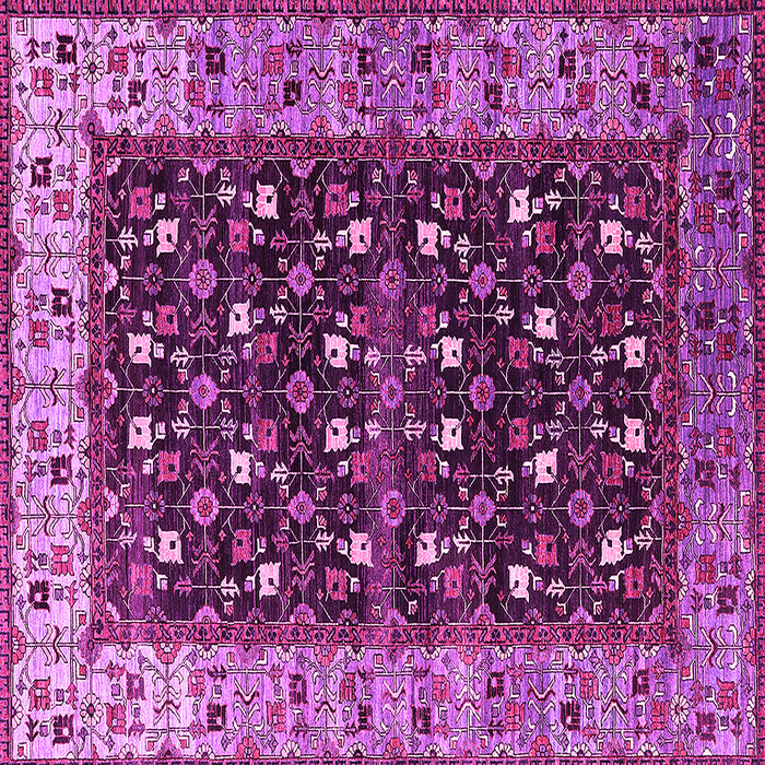 Square Machine Washable Oriental Pink Industrial Rug, wshurb1583pnk