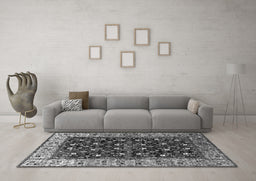 Machine Washable Oriental Gray Industrial Rug in a Living Room,, wshurb1583gry