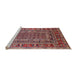 Sideview of Machine Washable Industrial Modern Rosy Pink Rug, wshurb1584