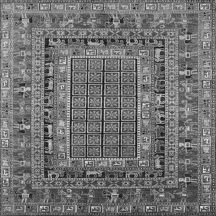 Square Oriental Gray Industrial Rug, urb1584gry