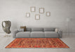 Machine Washable Oriental Orange Industrial Area Rugs in a Living Room, wshurb1584org