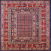 Square Mid-Century Modern Pink Oriental Rug, urb1584