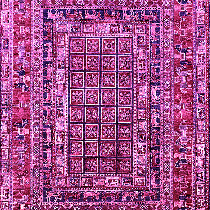 Machine Washable Oriental Pink Industrial Rug, wshurb1584pnk