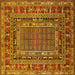 Square Oriental Yellow Industrial Rug, urb1584yw