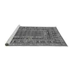 Sideview of Machine Washable Oriental Gray Industrial Rug, wshurb1584gry