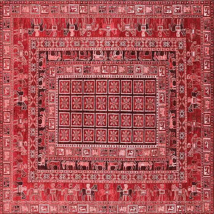 Machine Washable Oriental Red Industrial Rug, wshurb1584red