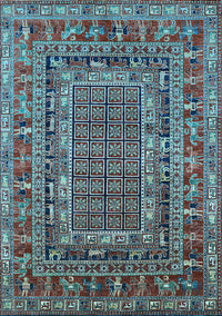 Oriental Light Blue Industrial Rug, urb1584lblu