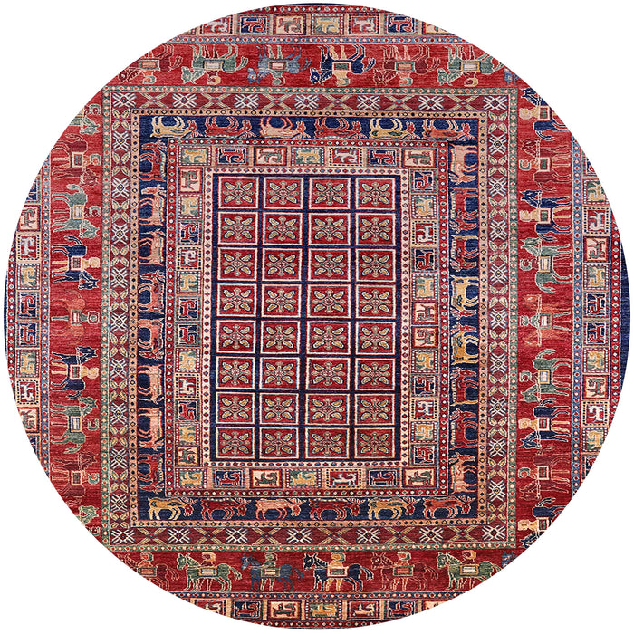 Round Machine Washable Industrial Modern Rosy Pink Rug, wshurb1584