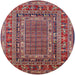 Round Machine Washable Industrial Modern Rosy Pink Rug, wshurb1584