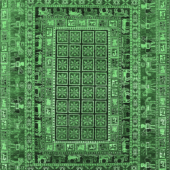 Machine Washable Oriental Emerald Green Industrial Area Rugs, wshurb1584emgrn
