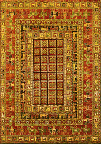 Oriental Yellow Industrial Rug, urb1584yw