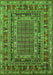 Machine Washable Oriental Green Industrial Area Rugs, wshurb1584grn