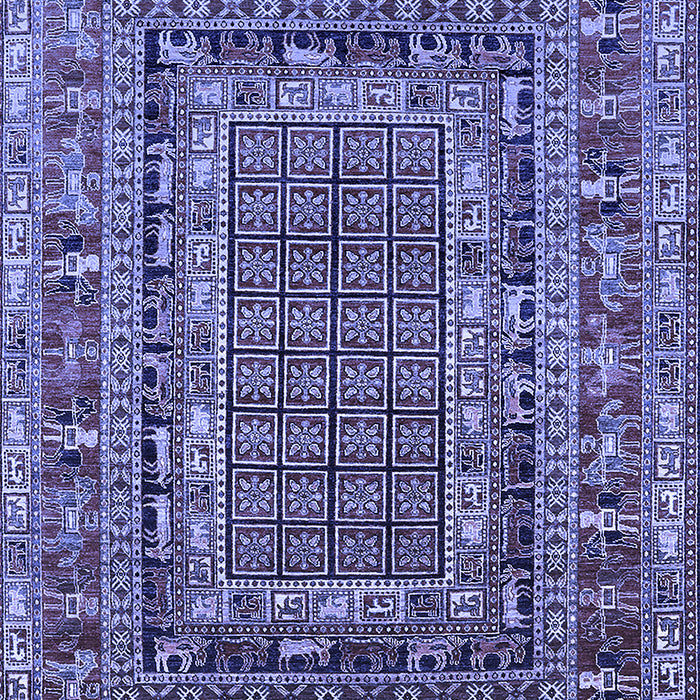 Machine Washable Oriental Blue Industrial Rug, wshurb1584blu