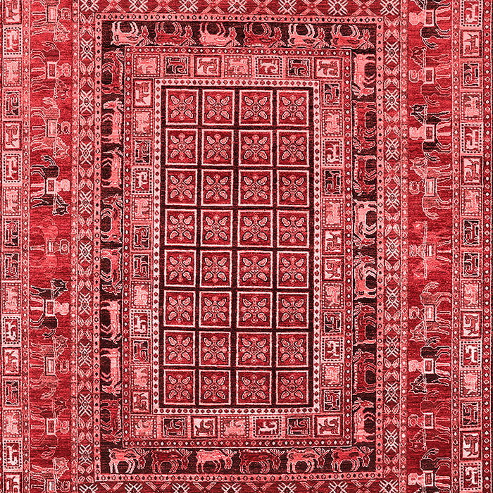 Machine Washable Oriental Red Industrial Rug, wshurb1584red