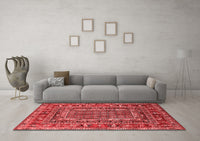 Machine Washable Oriental Red Industrial Rug, wshurb1584red