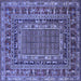 Square Oriental Blue Industrial Rug, urb1584blu