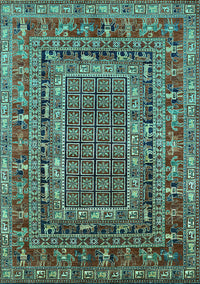 Oriental Turquoise Industrial Rug, urb1584turq