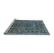 Sideview of Machine Washable Oriental Light Blue Industrial Rug, wshurb1584lblu