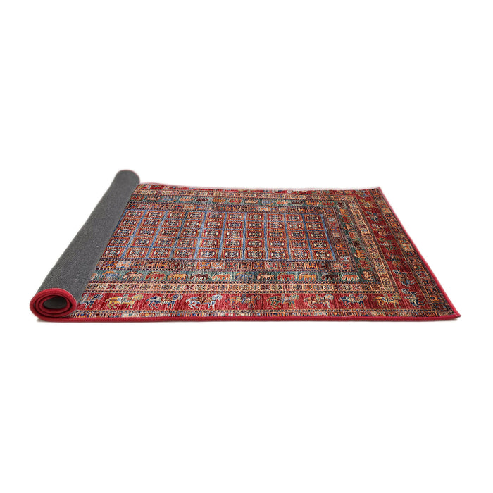 Sideview of Mid-Century Modern Fire Brick Red Oriental Rug, urb1585