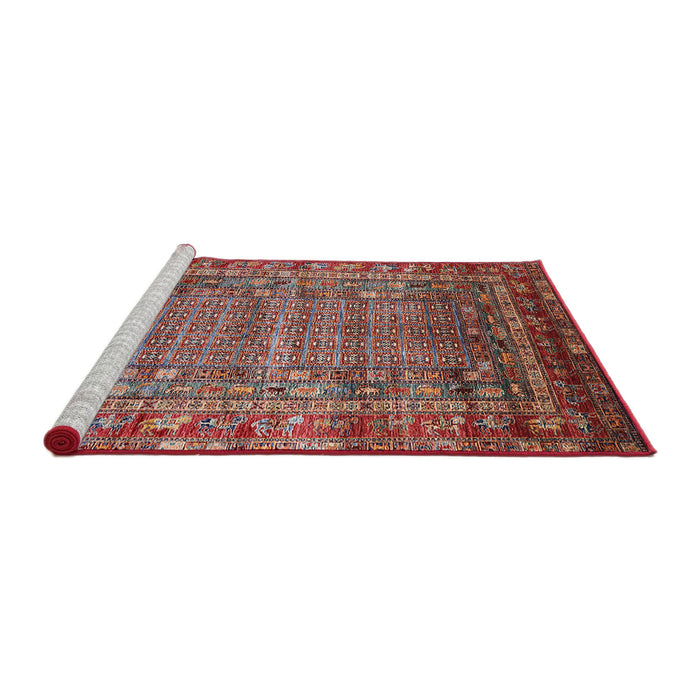 Sideview of Machine Washable Industrial Modern Fire Brick Red Rug, wshurb1585