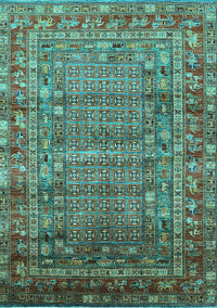 Oriental Turquoise Industrial Rug, urb1585turq