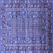 Square Machine Washable Oriental Blue Industrial Rug, wshurb1585blu