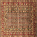 Square Oriental Brown Industrial Rug, urb1585brn