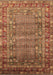 Machine Washable Oriental Brown Industrial Rug, wshurb1585brn