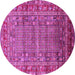 Round Oriental Pink Industrial Rug, urb1585pnk