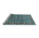 Sideview of Machine Washable Oriental Light Blue Industrial Rug, wshurb1585lblu