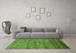 Machine Washable Oriental Green Industrial Area Rugs in a Living Room,, wshurb1585grn