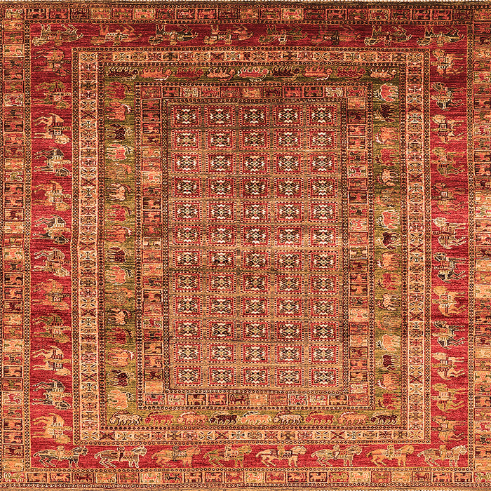 Square Oriental Orange Industrial Rug, urb1585org