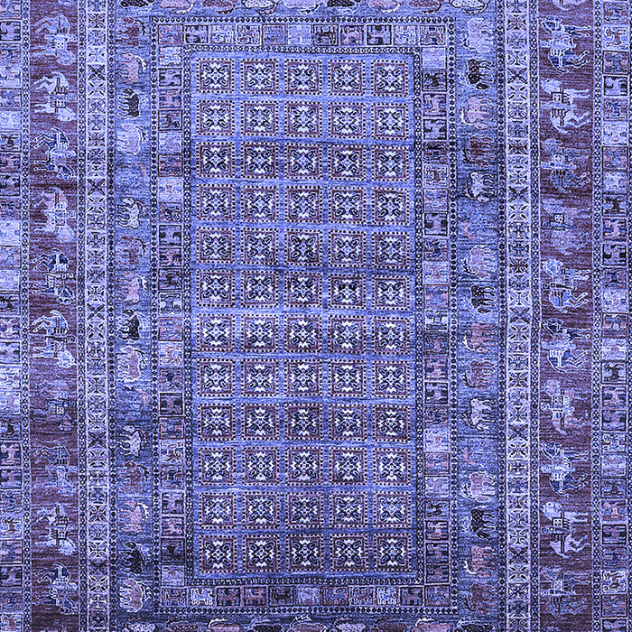 Machine Washable Oriental Blue Industrial Rug, wshurb1585blu