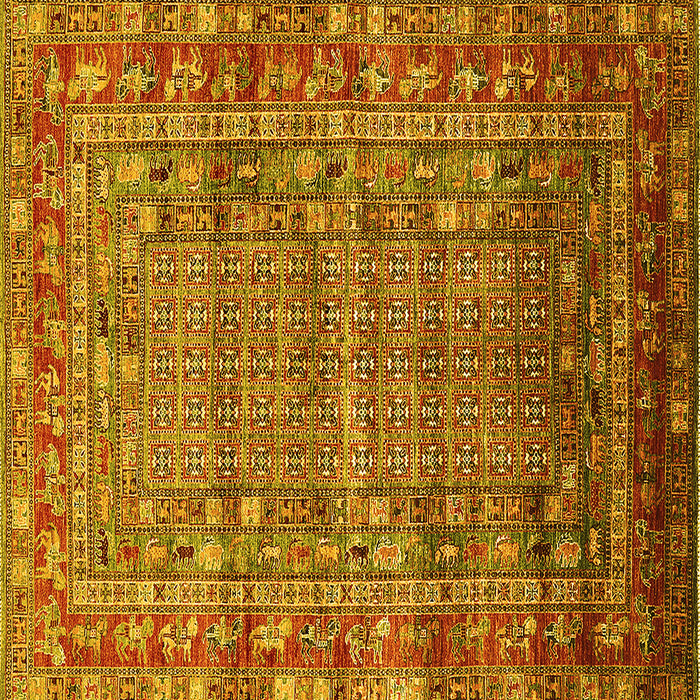 Square Oriental Yellow Industrial Rug, urb1585yw