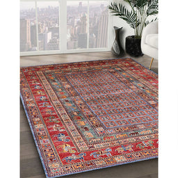 Machine Washable Industrial Modern Fire Brick Red Rug in a Family Room, wshurb1585