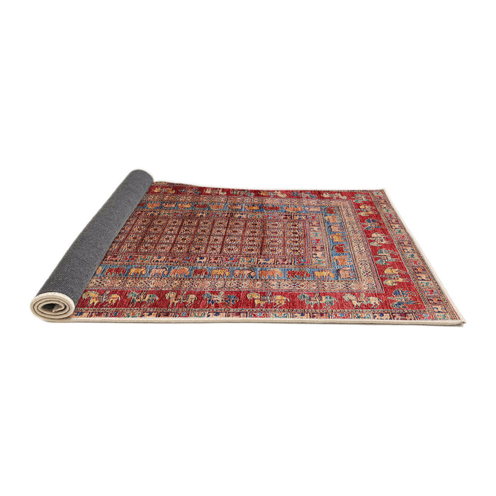 Sideview of Mid-Century Modern Red Oriental Rug, urb1586