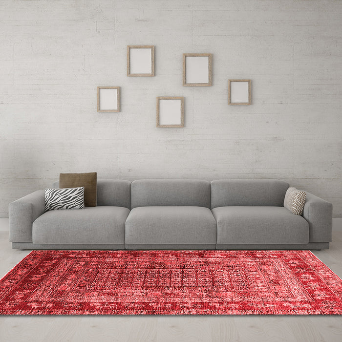 Industrial Red Washable Rugs
