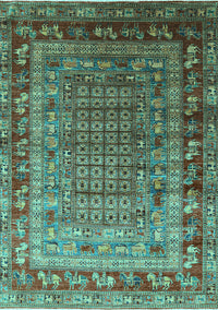 Oriental Turquoise Industrial Rug, urb1586turq