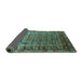 Sideview of Oriental Turquoise Industrial Rug, urb1586turq