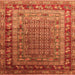 Square Oriental Orange Industrial Rug, urb1586org