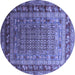 Round Oriental Blue Industrial Rug, urb1586blu