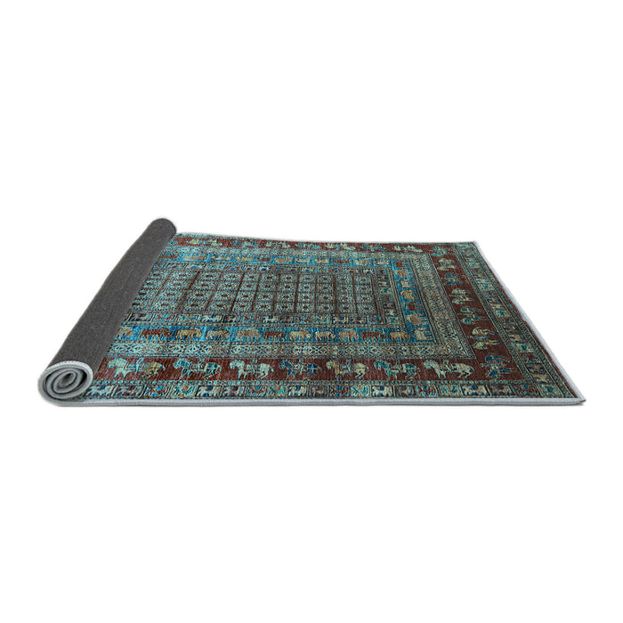 Sideview of Oriental Light Blue Industrial Rug, urb1586lblu